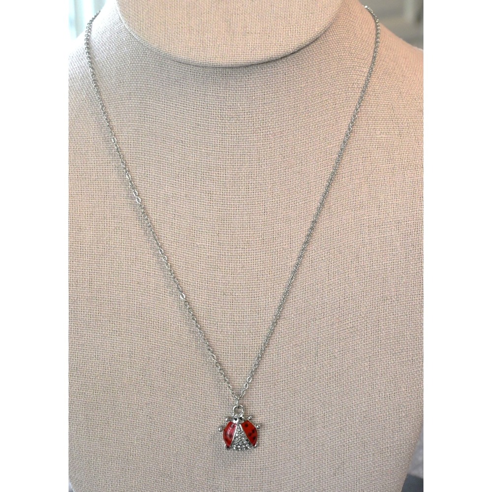 Ladybug Pendant Necklace‎ 18"